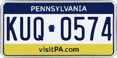 PA license plate KUQ0574