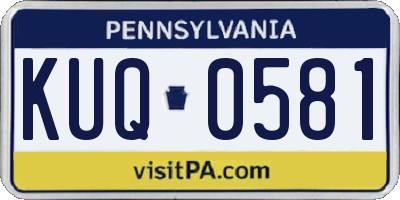 PA license plate KUQ0581