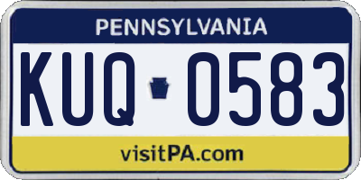 PA license plate KUQ0583