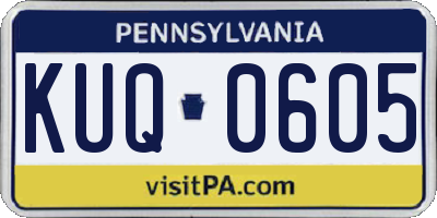 PA license plate KUQ0605