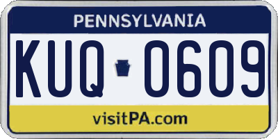 PA license plate KUQ0609