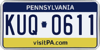 PA license plate KUQ0611