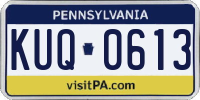 PA license plate KUQ0613