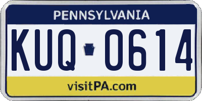 PA license plate KUQ0614