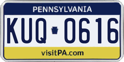 PA license plate KUQ0616