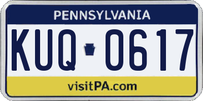 PA license plate KUQ0617