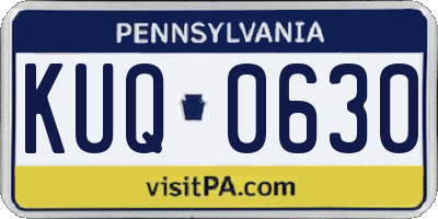 PA license plate KUQ0630