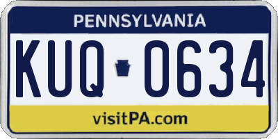PA license plate KUQ0634