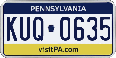PA license plate KUQ0635
