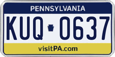 PA license plate KUQ0637