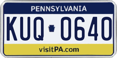 PA license plate KUQ0640