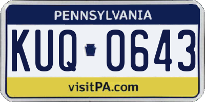 PA license plate KUQ0643