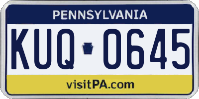 PA license plate KUQ0645