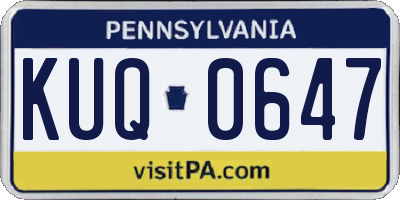 PA license plate KUQ0647