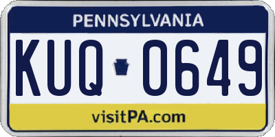 PA license plate KUQ0649