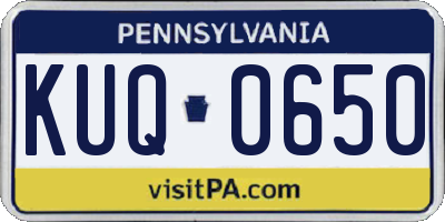 PA license plate KUQ0650