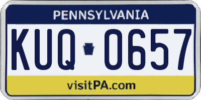 PA license plate KUQ0657
