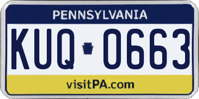 PA license plate KUQ0663