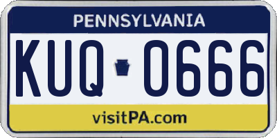 PA license plate KUQ0666