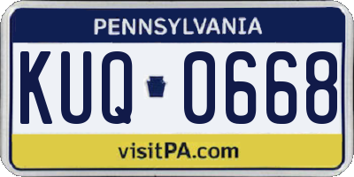 PA license plate KUQ0668