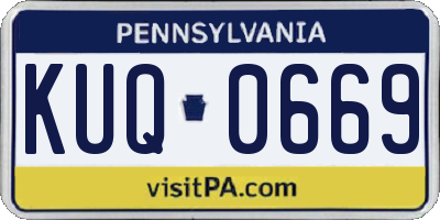 PA license plate KUQ0669