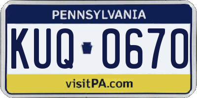 PA license plate KUQ0670