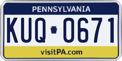 PA license plate KUQ0671
