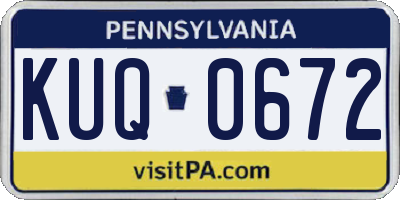 PA license plate KUQ0672