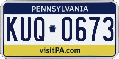 PA license plate KUQ0673