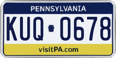 PA license plate KUQ0678