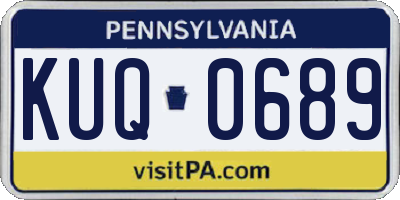 PA license plate KUQ0689
