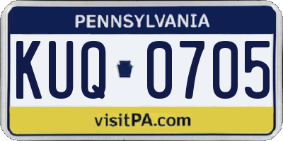 PA license plate KUQ0705
