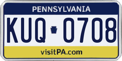 PA license plate KUQ0708