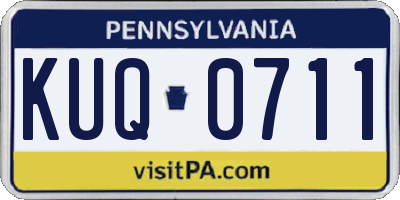 PA license plate KUQ0711