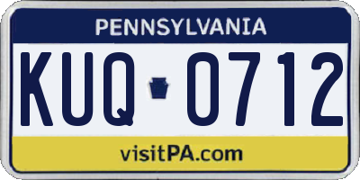 PA license plate KUQ0712