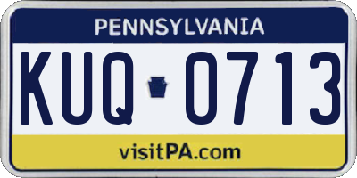 PA license plate KUQ0713