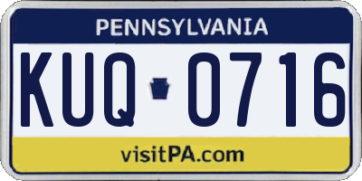 PA license plate KUQ0716