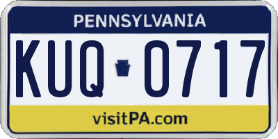 PA license plate KUQ0717