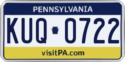 PA license plate KUQ0722