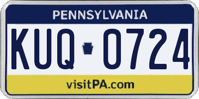PA license plate KUQ0724