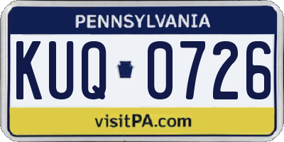PA license plate KUQ0726
