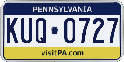 PA license plate KUQ0727