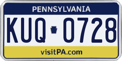 PA license plate KUQ0728
