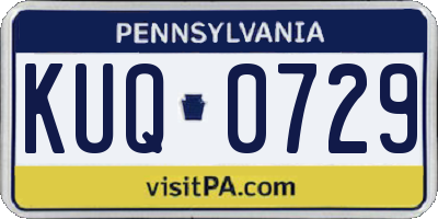PA license plate KUQ0729