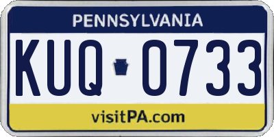 PA license plate KUQ0733