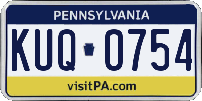 PA license plate KUQ0754