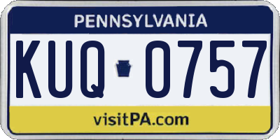 PA license plate KUQ0757