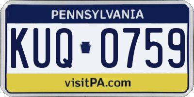 PA license plate KUQ0759