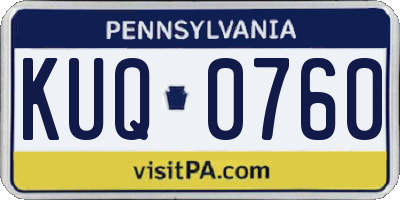 PA license plate KUQ0760
