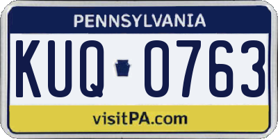PA license plate KUQ0763